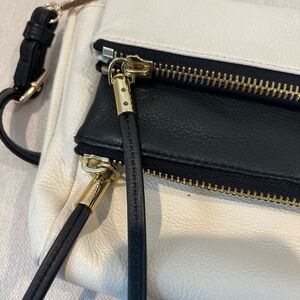Vince camuto black white leather crossbody